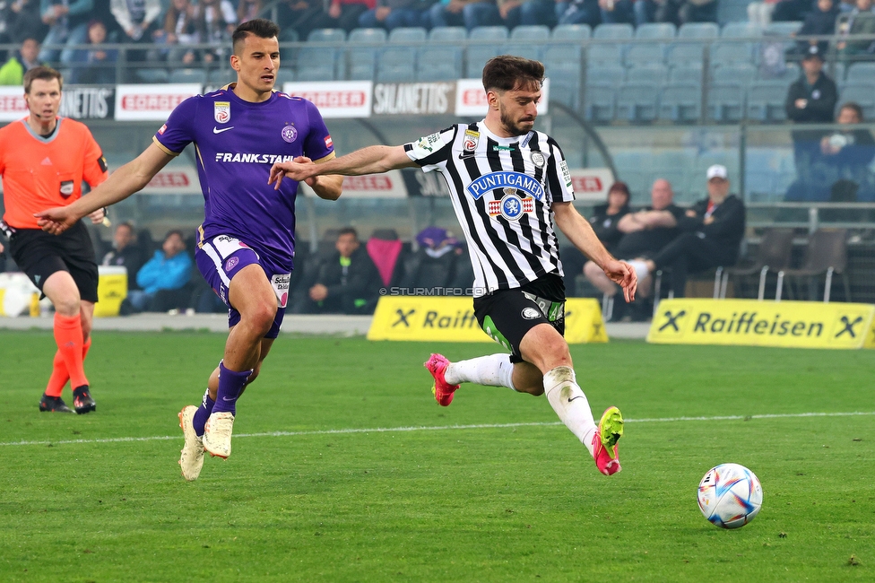 Sturm Graz - Austria Wien
Oesterreichische Fussball Bundesliga, 27. Runde, SK Sturm Graz - FK Austria Wien, Stadion Liebenau Graz, 26.04.2023. 

Foto zeigt Otar Kiteishvili (Sturm)
Schlüsselwörter: tor