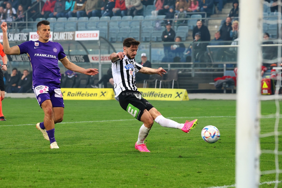 Sturm Graz - Austria Wien
Oesterreichische Fussball Bundesliga, 27. Runde, SK Sturm Graz - FK Austria Wien, Stadion Liebenau Graz, 26.04.2023. 

Foto zeigt Otar Kiteishvili (Sturm)
Schlüsselwörter: tor