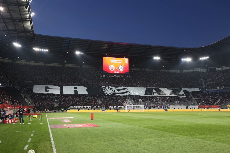 Rapid Wien - Sturm Graz
OEFB Cup, Finale, SK Rapid Wien - SK Sturm Graz, Woerthersee Stadion Klagenfurt, 30.04.2023. 

Foto zeigt Fans von Sturm mit einer Choreografie
