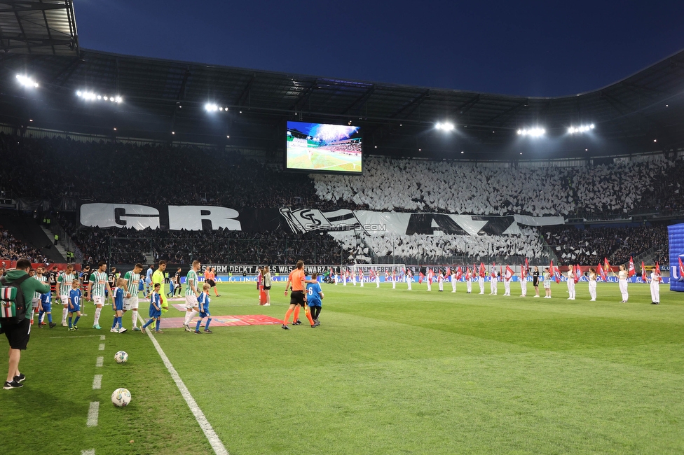 Rapid Wien - Sturm Graz
OEFB Cup, Finale, SK Rapid Wien - SK Sturm Graz, Woerthersee Stadion Klagenfurt, 30.04.2023. 

Foto zeigt Fans von Sturm mit einer Choreografie
