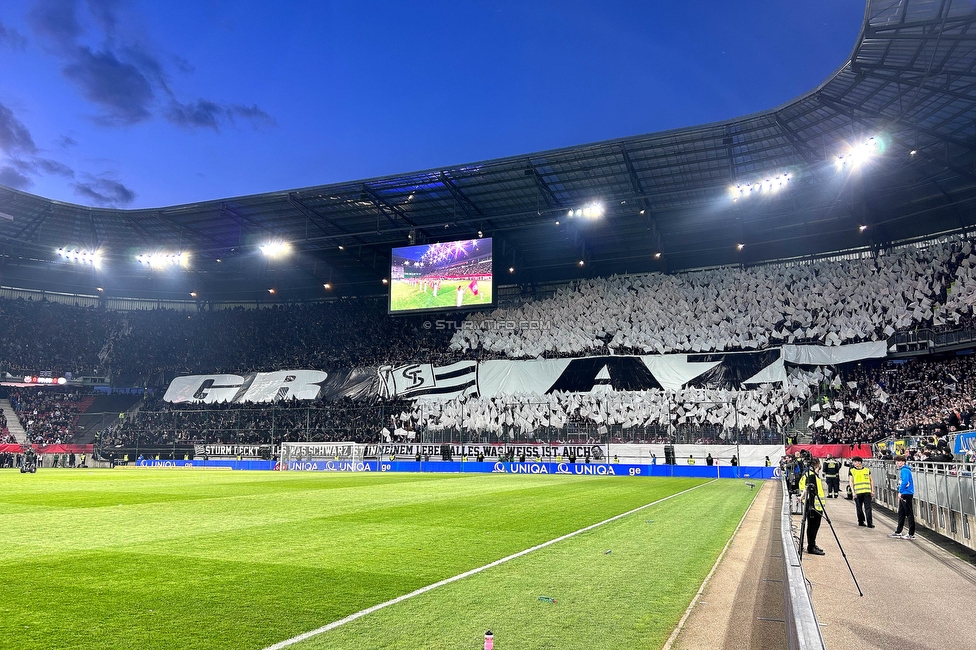 Rapid Wien - Sturm Graz
OEFB Cup, Finale, SK Rapid Wien - SK Sturm Graz, Woerthersee Stadion Klagenfurt, 30.04.2023. 

Foto zeigt Fans von Sturm mit einer Choreografie
