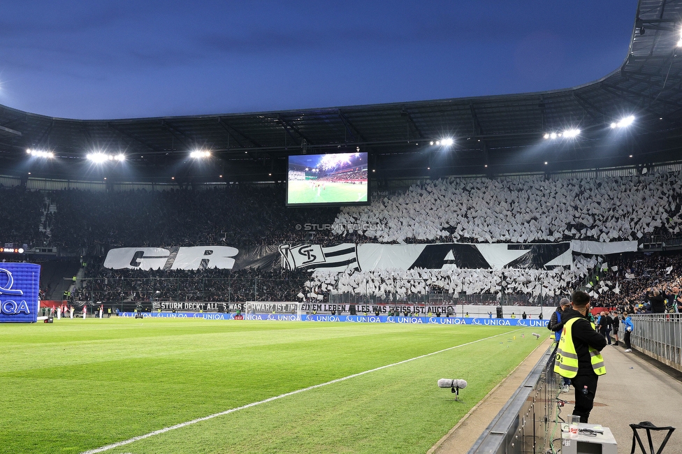 Rapid Wien - Sturm Graz
OEFB Cup, Finale, SK Rapid Wien - SK Sturm Graz, Woerthersee Stadion Klagenfurt, 30.04.2023. 

Foto zeigt Fans von Sturm mit einer Choreografie
