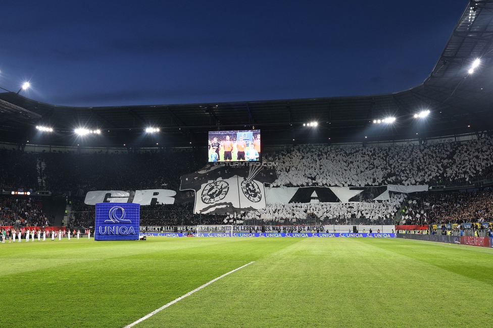 Rapid Wien - Sturm Graz
OEFB Cup, Finale, SK Rapid Wien - SK Sturm Graz, Woerthersee Stadion Klagenfurt, 30.04.2023. 

Foto zeigt Fans von Sturm mit einer Choreografie
