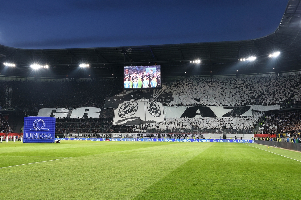 Rapid Wien - Sturm Graz
OEFB Cup, Finale, SK Rapid Wien - SK Sturm Graz, Woerthersee Stadion Klagenfurt, 30.04.2023. 

Foto zeigt Fans von Sturm mit einer Choreografie
