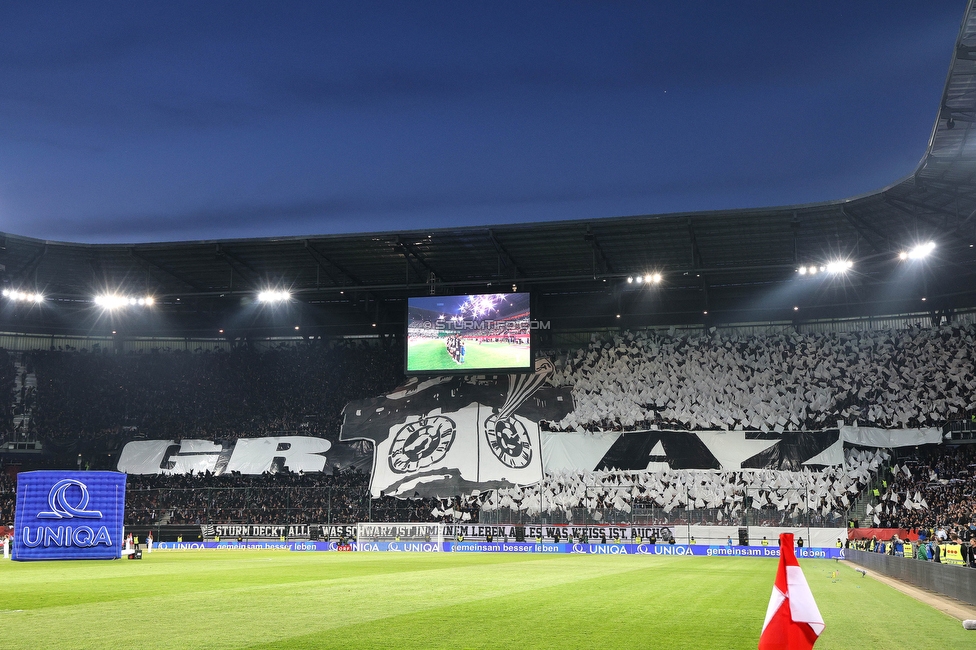 Rapid Wien - Sturm Graz
OEFB Cup, Finale, SK Rapid Wien - SK Sturm Graz, Woerthersee Stadion Klagenfurt, 30.04.2023. 

Foto zeigt Fans von Sturm mit einer Choreografie
