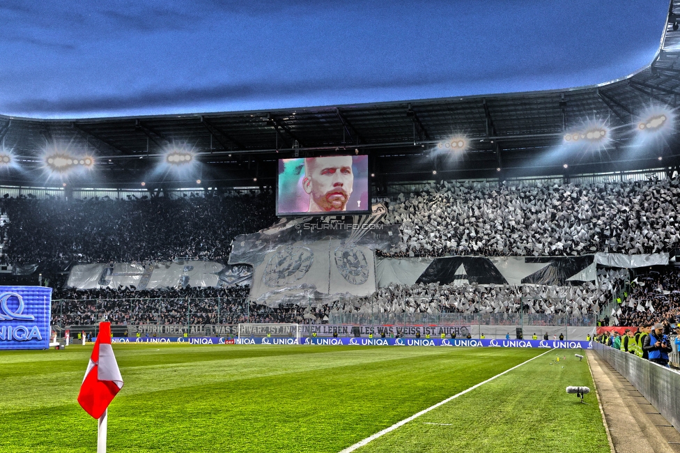 Rapid Wien - Sturm Graz
OEFB Cup, Finale, SK Rapid Wien - SK Sturm Graz, Woerthersee Stadion Klagenfurt, 30.04.2023. 

Foto zeigt Fans von Sturm mit einer Choreografie
