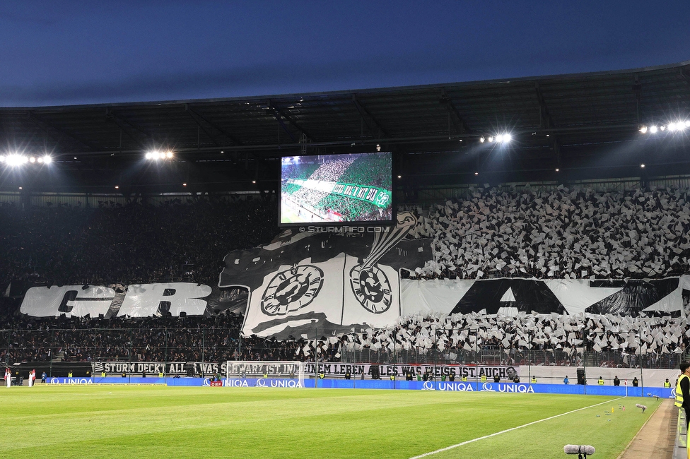 Rapid Wien - Sturm Graz
OEFB Cup, Finale, SK Rapid Wien - SK Sturm Graz, Woerthersee Stadion Klagenfurt, 30.04.2023. 

Foto zeigt Fans von Sturm mit einer Choreografie
