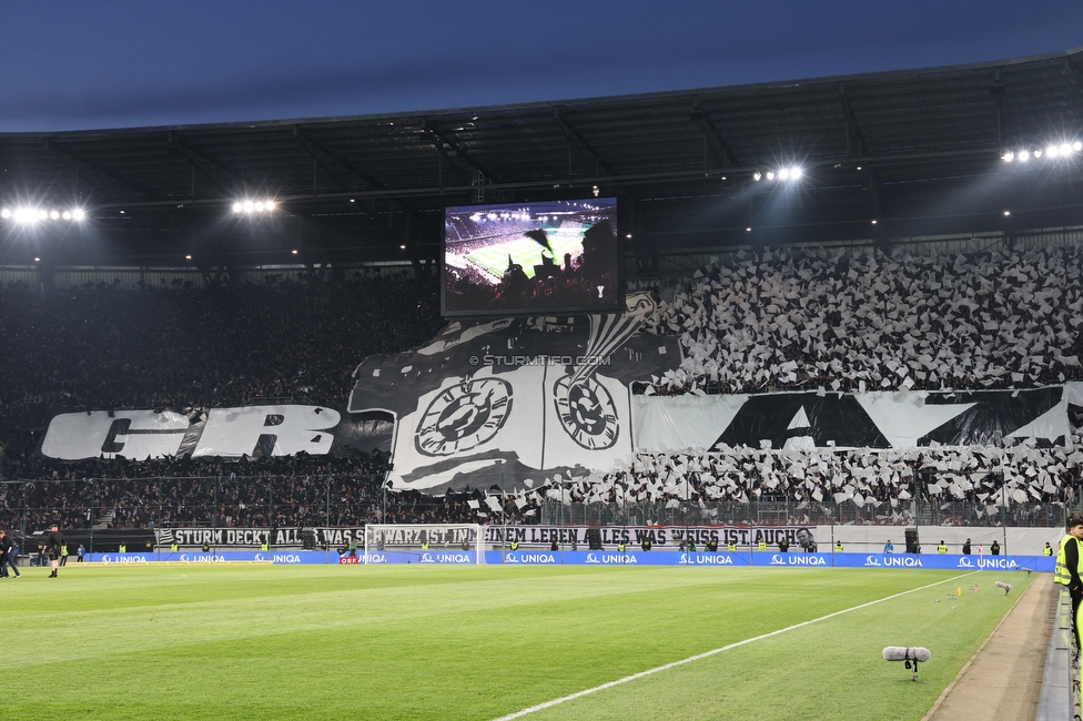 Rapid Wien - Sturm Graz
OEFB Cup, Finale, SK Rapid Wien - SK Sturm Graz, Woerthersee Stadion Klagenfurt, 30.04.2023. 

Foto zeigt Fans von Sturm mit einer Choreografie
