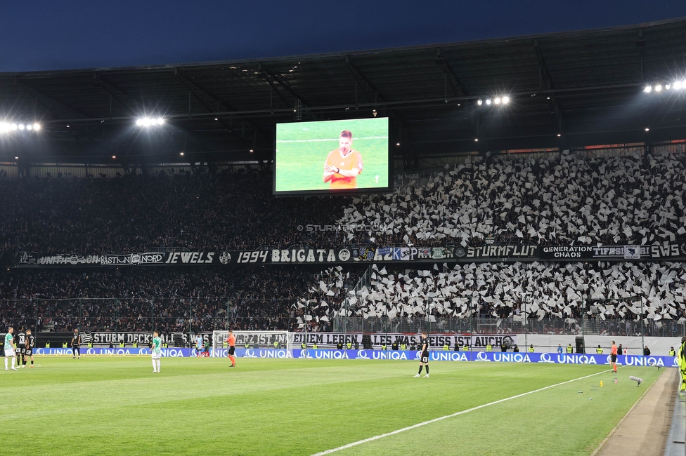 Rapid Wien - Sturm Graz
OEFB Cup, Finale, SK Rapid Wien - SK Sturm Graz, Woerthersee Stadion Klagenfurt, 30.04.2023. 

Foto zeigt Fans von Sturm mit einer Choreografie
