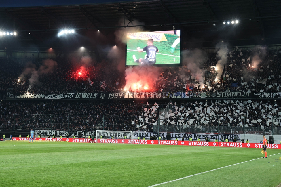 Rapid Wien - Sturm Graz
OEFB Cup, Finale, SK Rapid Wien - SK Sturm Graz, Woerthersee Stadion Klagenfurt, 30.04.2023. 

Foto zeigt Fans von Sturm mit einer Choreografie
