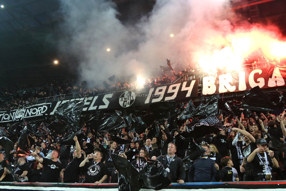 Rapid Wien - Sturm Graz
OEFB Cup, Finale, SK Rapid Wien - SK Sturm Graz, Woerthersee Stadion Klagenfurt, 30.04.2023. 

Foto zeigt Fans von Sturm mit einer Choreografie
