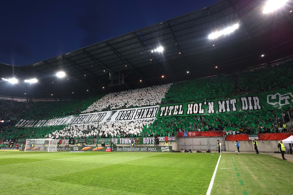 Rapid Wien - Sturm Graz
OEFB Cup, Finale, SK Rapid Wien - SK Sturm Graz, Woerthersee Stadion Klagenfurt, 30.04.2023. 

Foto zeigt Fans von Rapid mit einer Choreografie
