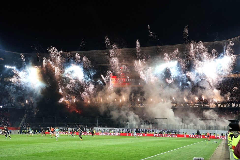 Rapid Wien - Sturm Graz
OEFB Cup, Finale, SK Rapid Wien - SK Sturm Graz, Woerthersee Stadion Klagenfurt, 30.04.2023. 

Foto zeigt Fans von Sturm mit einer Choreografie
Schlüsselwörter: pyrotechnik