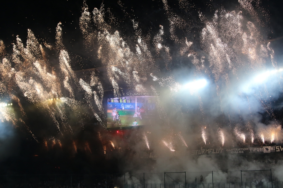 Rapid Wien - Sturm Graz
OEFB Cup, Finale, SK Rapid Wien - SK Sturm Graz, Woerthersee Stadion Klagenfurt, 30.04.2023. 

Foto zeigt Fans von Sturm mit einer Choreografie
Schlüsselwörter: pyrotechnik