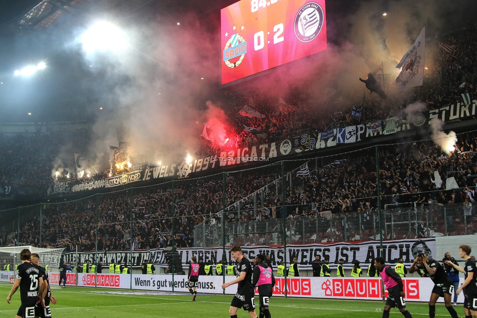 Rapid Wien - Sturm Graz
OEFB Cup, Finale, SK Rapid Wien - SK Sturm Graz, Woerthersee Stadion Klagenfurt, 30.04.2023. 

Foto zeigt Fans von Sturm
