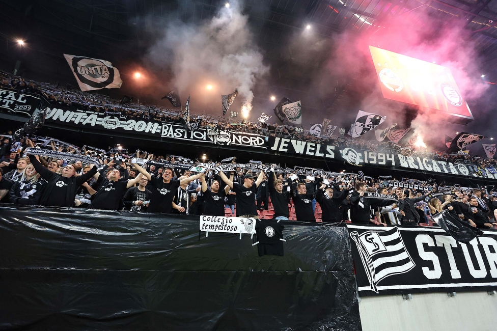 Rapid Wien - Sturm Graz
OEFB Cup, Finale, SK Rapid Wien - SK Sturm Graz, Woerthersee Stadion Klagenfurt, 30.04.2023. 

Foto zeigt Fans von Sturm
