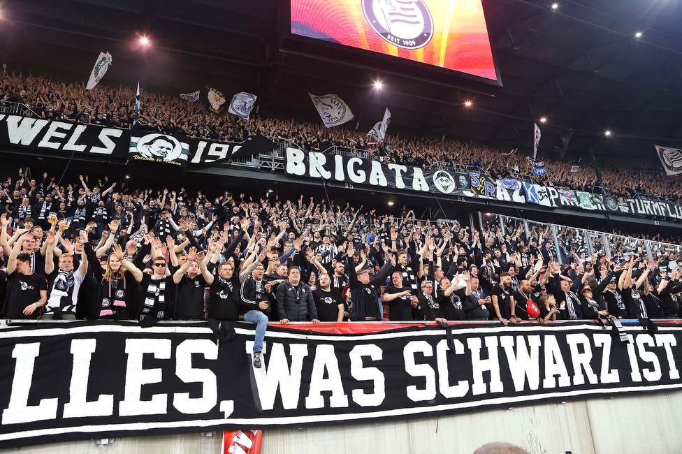 Rapid Wien - Sturm Graz
OEFB Cup, Finale, SK Rapid Wien - SK Sturm Graz, Woerthersee Stadion Klagenfurt, 30.04.2023. 

Foto zeigt Fans von Sturm
