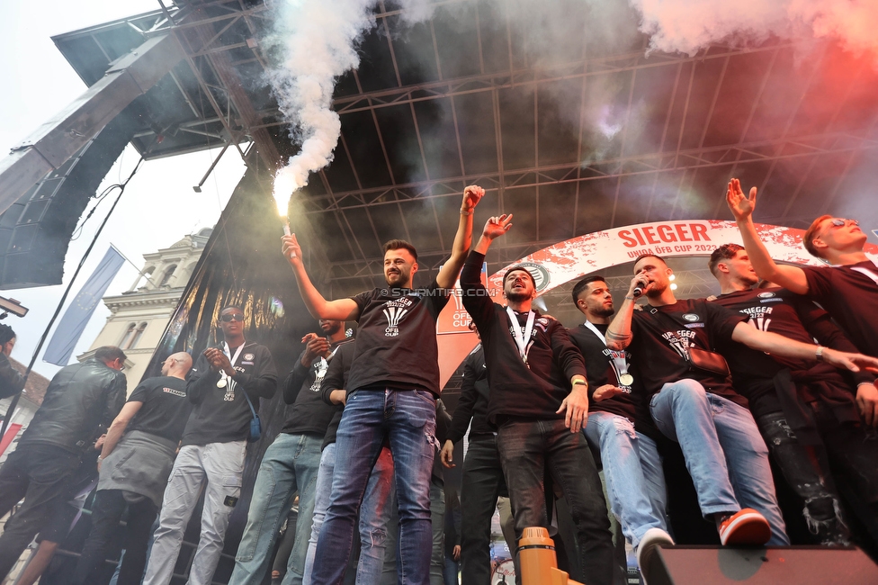 Cupfeier Sturm Graz
OEFB Cup, SK Sturm Graz Cupfeier, Graz, 01.05.2023. 

Foto zeigt Albian Ajeti (Sturm)
