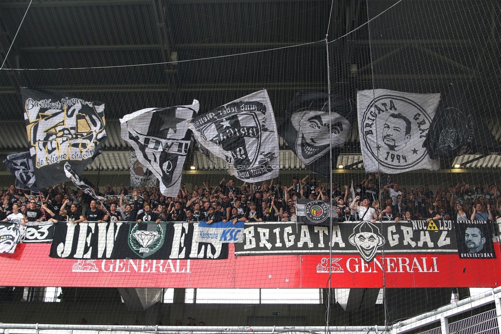 Austria Wien - Sturm Graz
Oesterreichische Fussball Bundesliga, 28. Runde, FK Austria Wien - SK Sturm Graz, Franz Horr Stadion Wien, 07.05.2023. 

Foto zeigt Fans von Sturm
