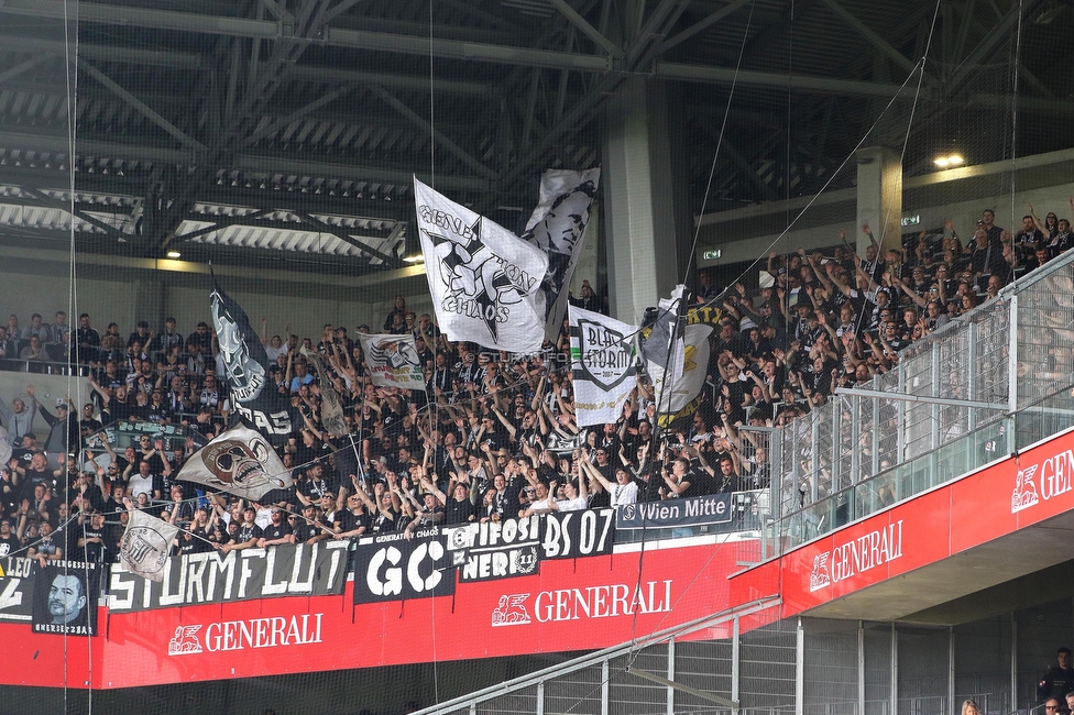 Austria Wien - Sturm Graz
Oesterreichische Fussball Bundesliga, 28. Runde, FK Austria Wien - SK Sturm Graz, Franz Horr Stadion Wien, 07.05.2023. 

Foto zeigt Fans von Sturm
