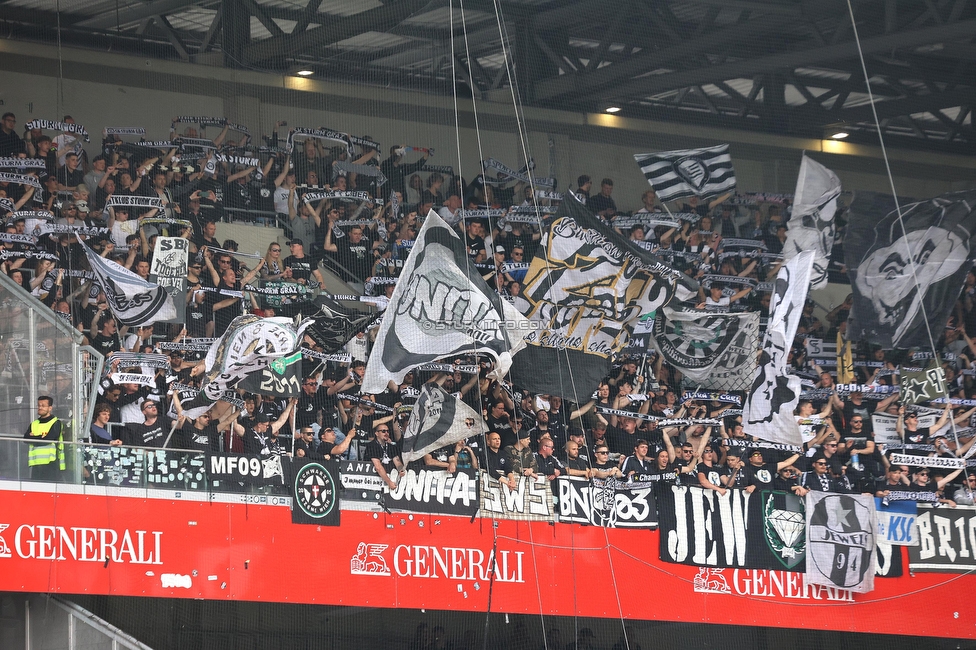 Austria Wien - Sturm Graz
Oesterreichische Fussball Bundesliga, 28. Runde, FK Austria Wien - SK Sturm Graz, Franz Horr Stadion Wien, 07.05.2023. 

Foto zeigt Fans von Sturm
Schlüsselwörter: schals