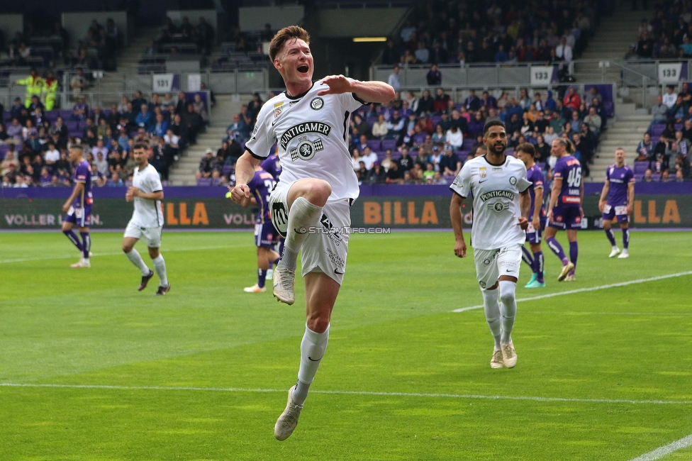 Austria Wien - Sturm Graz
Oesterreichische Fussball Bundesliga, 28. Runde, FK Austria Wien - SK Sturm Graz, Franz Horr Stadion Wien, 07.05.2023. 

Foto zeigt David Schnegg (Sturm)
Schlüsselwörter: torjubel