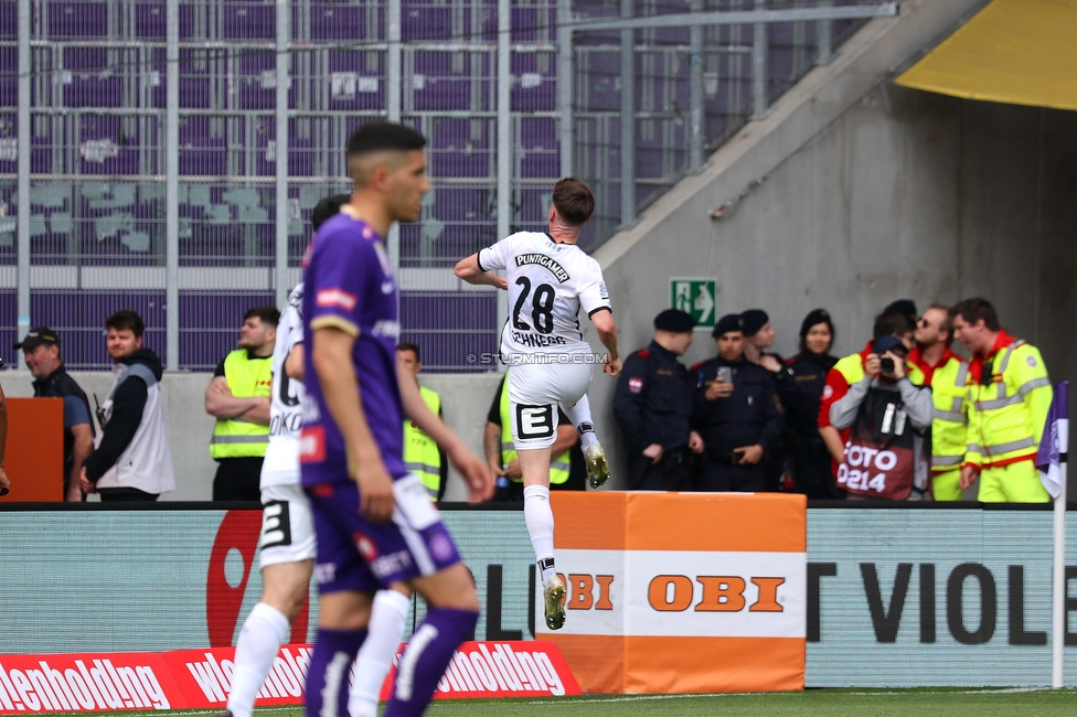 Austria Wien - Sturm Graz
Oesterreichische Fussball Bundesliga, 28. Runde, FK Austria Wien - SK Sturm Graz, Franz Horr Stadion Wien, 07.05.2023. 

Foto zeigt David Schnegg (Sturm)
Schlüsselwörter: torjubel