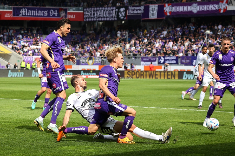 Austria Wien - Sturm Graz
Oesterreichische Fussball Bundesliga, 28. Runde, FK Austria Wien - SK Sturm Graz, Franz Horr Stadion Wien, 07.05.2023. 

Foto zeigt Jon Gorenc-Stankovic (Sturm)
