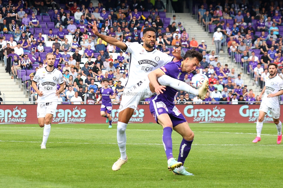 Austria Wien - Sturm Graz
Oesterreichische Fussball Bundesliga, 28. Runde, FK Austria Wien - SK Sturm Graz, Franz Horr Stadion Wien, 07.05.2023. 

Foto zeigt Gregory Wuethrich (Sturm)
