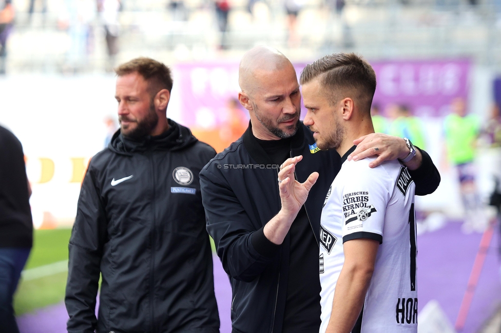 Austria Wien - Sturm Graz
Oesterreichische Fussball Bundesliga, 28. Runde, FK Austria Wien - SK Sturm Graz, Franz Horr Stadion Wien, 07.05.2023. 

Foto zeigt Christian Ilzer (Cheftrainer Sturm) und Tomi Horvat (Sturm)
