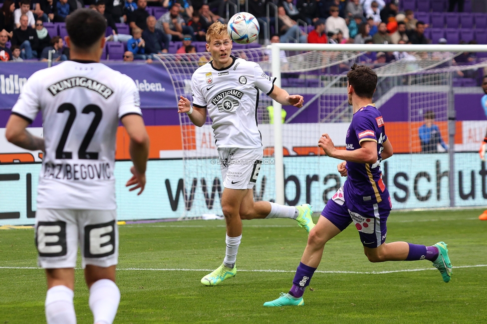 Austria Wien - Sturm Graz
Oesterreichische Fussball Bundesliga, 28. Runde, FK Austria Wien - SK Sturm Graz, Franz Horr Stadion Wien, 07.05.2023. 

Foto zeigt Niklas Geyrhofer (Sturm)
