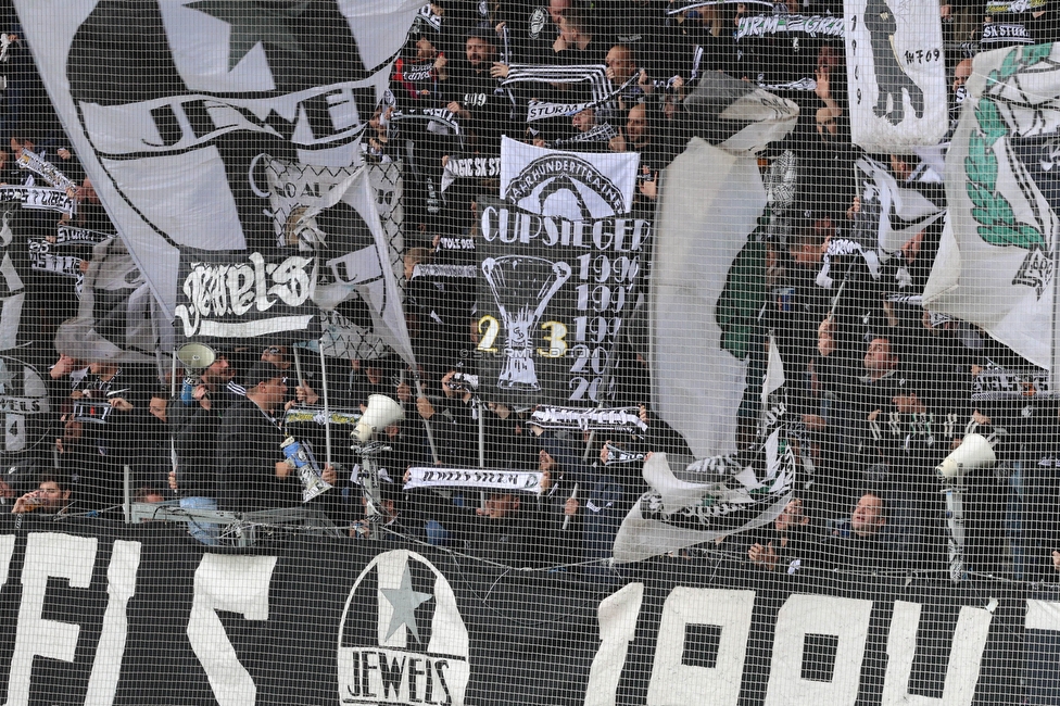 Sturm Graz - Austria Klagenfurt
Oesterreichische Fussball Bundesliga, 29. Runde, SK Sturm Graz - SK Austria Klagenfurt, Stadion Liebenau Graz, 14.05.2023. 

Foto zeigt Fans von Sturm
Schlüsselwörter: schals jewels