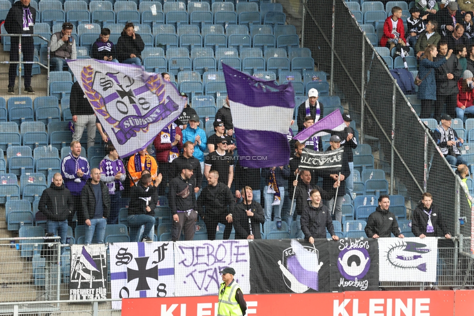 Sturm Graz - Austria Klagenfurt
Oesterreichische Fussball Bundesliga, 29. Runde, SK Sturm Graz - SK Austria Klagenfurt, Stadion Liebenau Graz, 14.05.2023. 

Foto zeigt Fans von Klagenfurt
Schlüsselwörter: schals