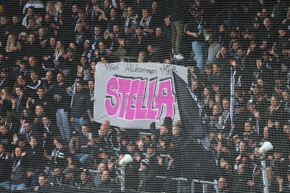 Sturm Graz - Austria Klagenfurt
Oesterreichische Fussball Bundesliga, 29. Runde, SK Sturm Graz - SK Austria Klagenfurt, Stadion Liebenau Graz, 14.05.2023. 

Foto zeigt Fans von Sturm mit einem Spruchband
Schlüsselwörter: murtalfront baby