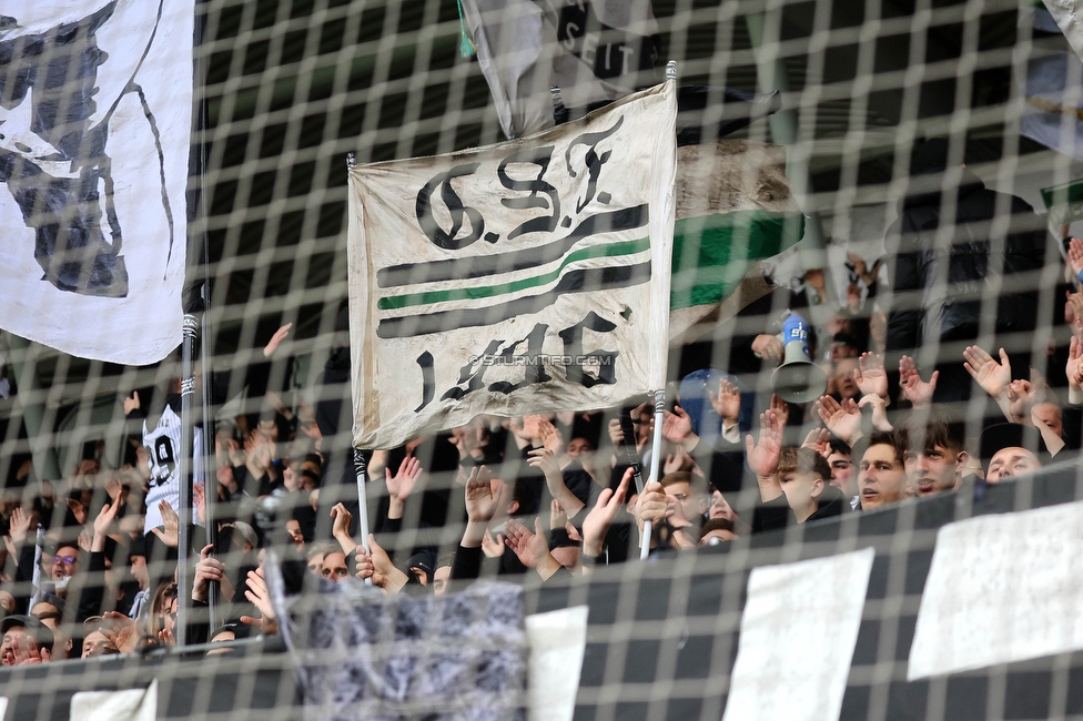 Sturm Graz - Austria Klagenfurt
Oesterreichische Fussball Bundesliga, 29. Runde, SK Sturm Graz - SK Austria Klagenfurt, Stadion Liebenau Graz, 14.05.2023. 

Foto zeigt Fans von Sturm
Schlüsselwörter: sturmflut