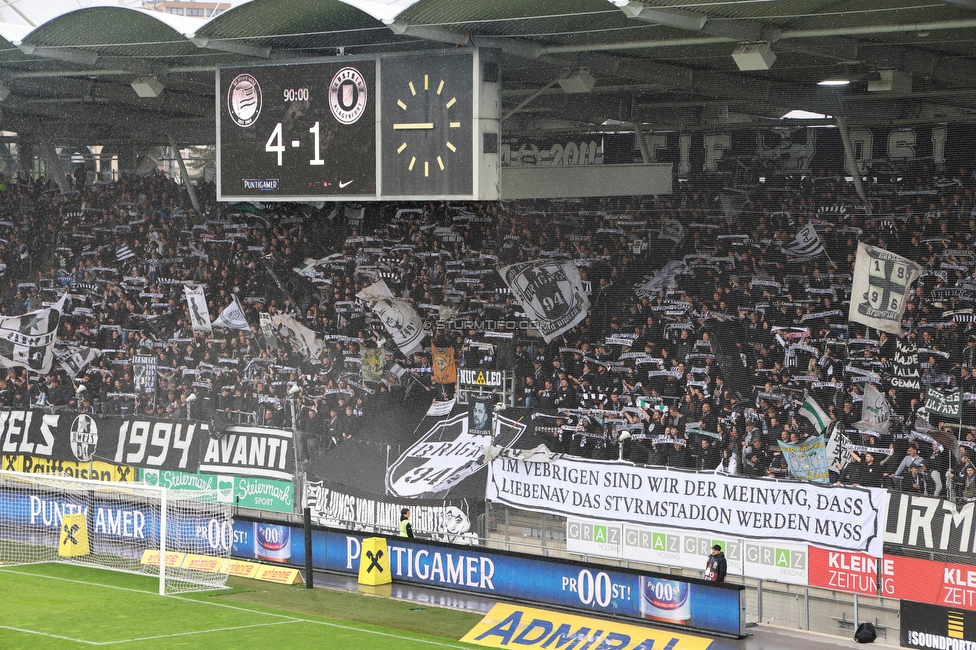 Sturm Graz - Austria Klagenfurt
Oesterreichische Fussball Bundesliga, 29. Runde, SK Sturm Graz - SK Austria Klagenfurt, Stadion Liebenau Graz, 14.05.2023. 

Foto zeigt Fans von Sturm
Schlüsselwörter: schals