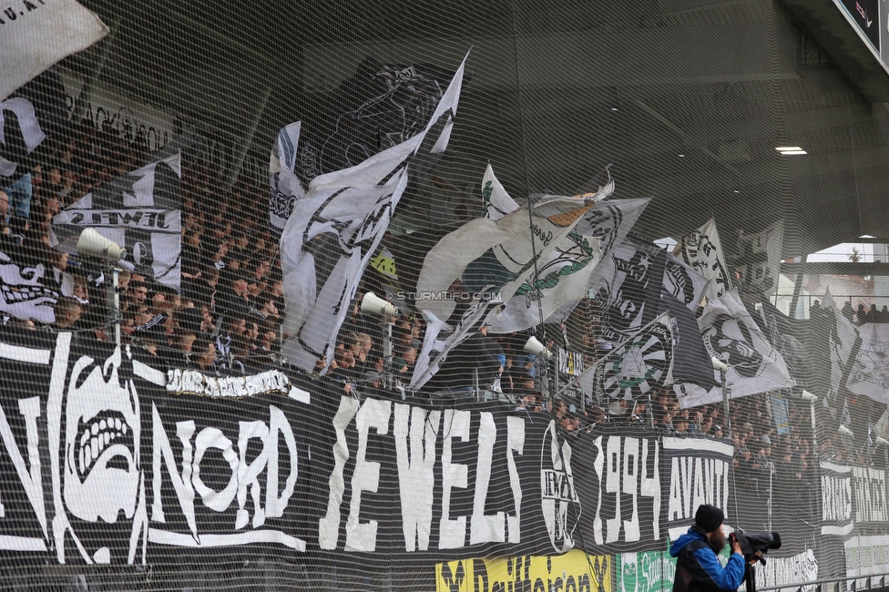 Sturm Graz - Austria Klagenfurt
Oesterreichische Fussball Bundesliga, 29. Runde, SK Sturm Graz - SK Austria Klagenfurt, Stadion Liebenau Graz, 14.05.2023. 

Foto zeigt Fans von Sturm
