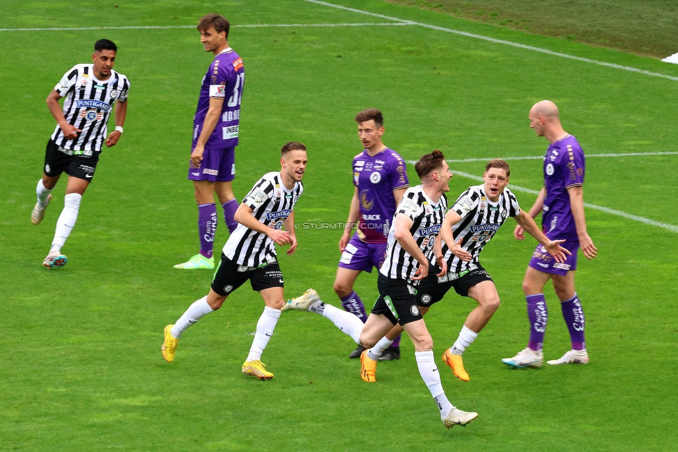 Sturm Graz - Austria Klagenfurt
Oesterreichische Fussball Bundesliga, 29. Runde, SK Sturm Graz - SK Austria Klagenfurt, Stadion Liebenau Graz, 14.05.2023. 

Foto zeigt David Schnegg (Sturm)
Schlüsselwörter: torjubel