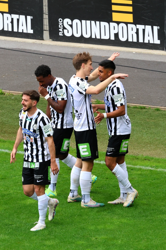 Sturm Graz - Austria Klagenfurt
Oesterreichische Fussball Bundesliga, 29. Runde, SK Sturm Graz - SK Austria Klagenfurt, Stadion Liebenau Graz, 14.05.2023. 

Foto zeigt Otar Kiteishvili (Sturm), William Boeving (Sturm), David Affengruber (Sturm) und Manprit Sarkaria (Sturm)
Schlüsselwörter: torjubel