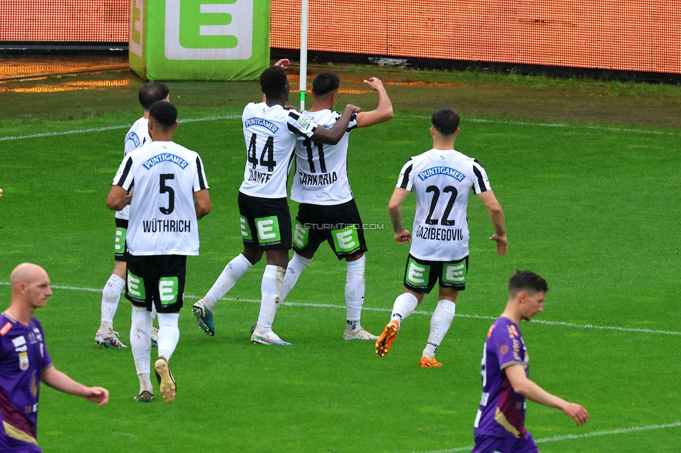 Sturm Graz - Austria Klagenfurt
Oesterreichische Fussball Bundesliga, 29. Runde, SK Sturm Graz - SK Austria Klagenfurt, Stadion Liebenau Graz, 14.05.2023. 

Foto zeigt Manprit Sarkaria (Sturm)
Schlüsselwörter: torjubel