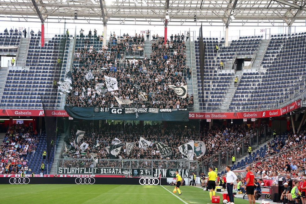 RB Salzburg - Sturm Graz
Oesterreichische Fussball Bundesliga, 30. Runde, FC RB Salzburg - SK Sturm Graz, Stadion Wals-Siezenheim, 21.05.2023. 

Foto zeigt Fans von Sturm
