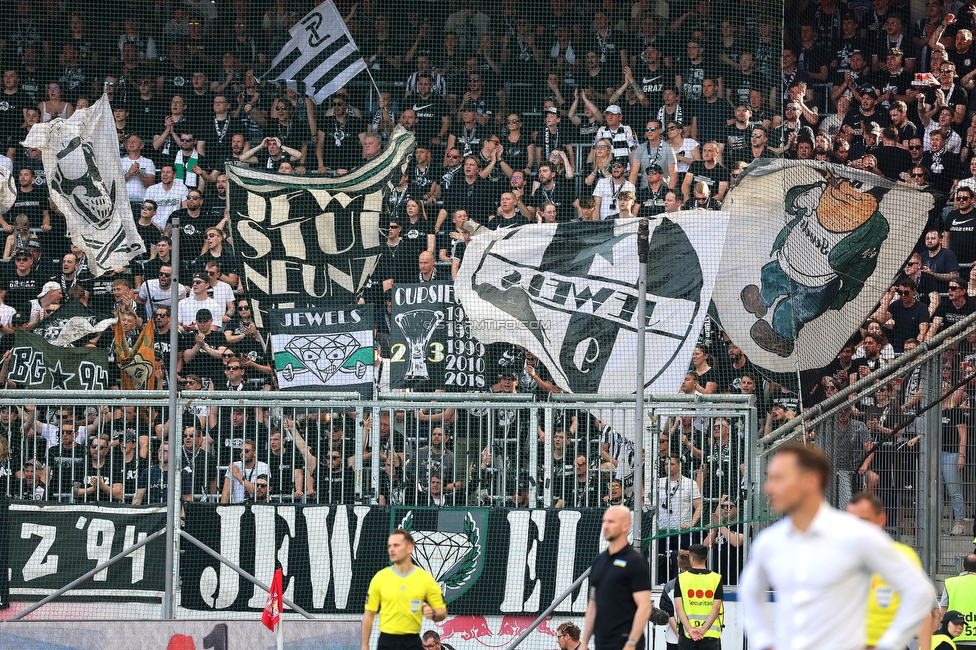 RB Salzburg - Sturm Graz
Oesterreichische Fussball Bundesliga, 30. Runde, FC RB Salzburg - SK Sturm Graz, Stadion Wals-Siezenheim, 21.05.2023. 

Foto zeigt Fans von Sturm
Schlüsselwörter: jewels