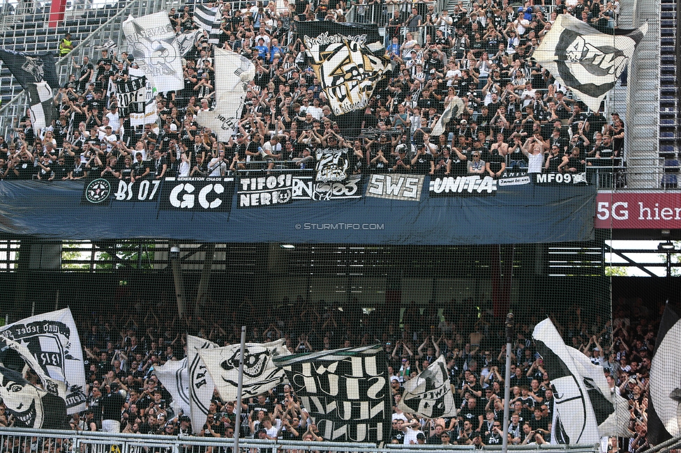 RB Salzburg - Sturm Graz
Oesterreichische Fussball Bundesliga, 30. Runde, FC RB Salzburg - SK Sturm Graz, Stadion Wals-Siezenheim, 21.05.2023. 

Foto zeigt Fans von Sturm
