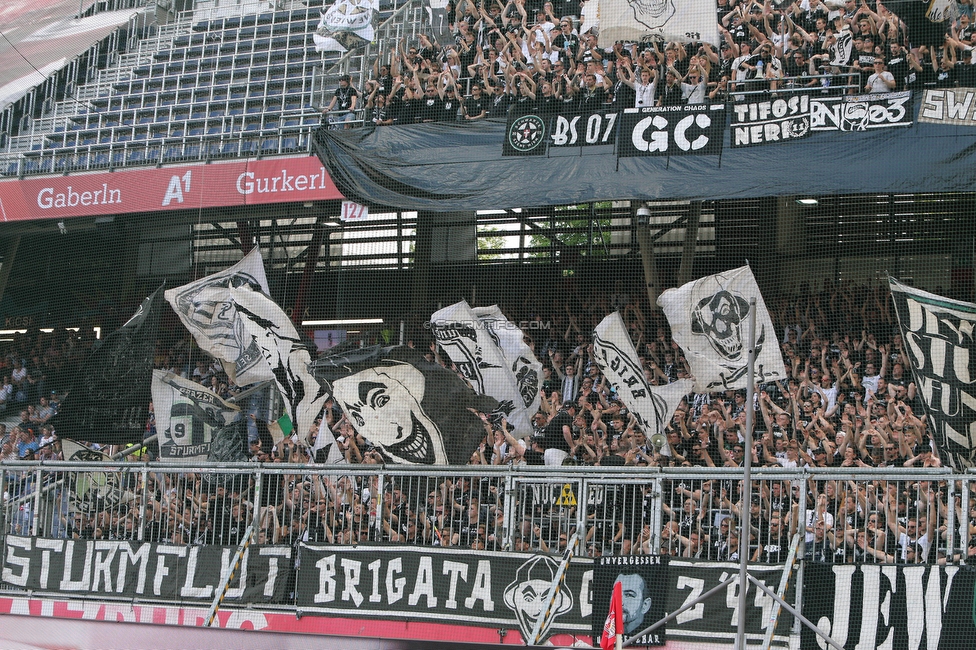 RB Salzburg - Sturm Graz
Oesterreichische Fussball Bundesliga, 30. Runde, FC RB Salzburg - SK Sturm Graz, Stadion Wals-Siezenheim, 21.05.2023. 

Foto zeigt Fans von Sturm
