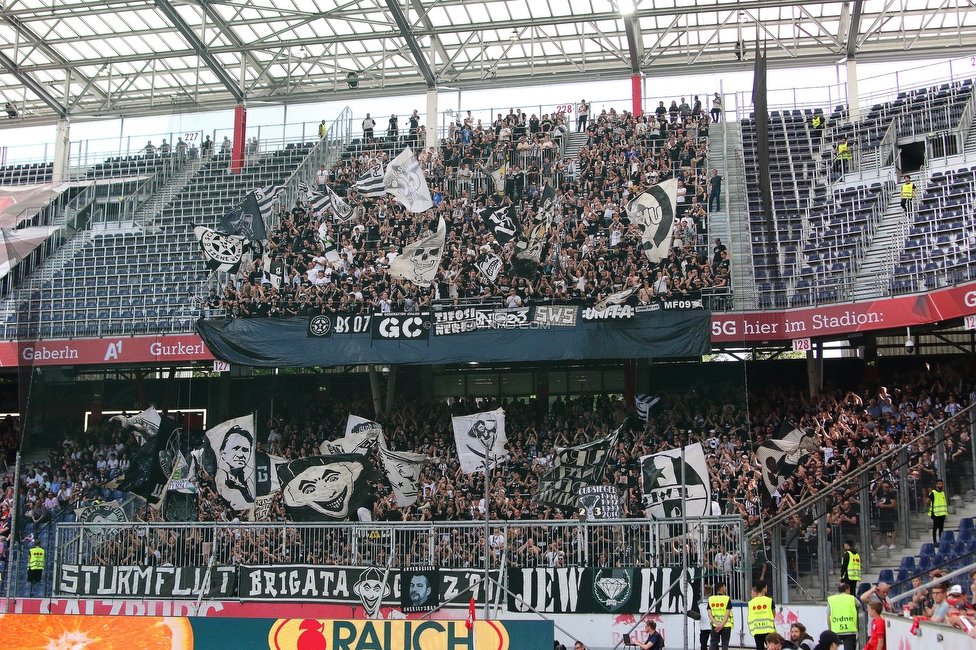 RB Salzburg - Sturm Graz
Oesterreichische Fussball Bundesliga, 30. Runde, FC RB Salzburg - SK Sturm Graz, Stadion Wals-Siezenheim, 21.05.2023. 

Foto zeigt Fans von Sturm
