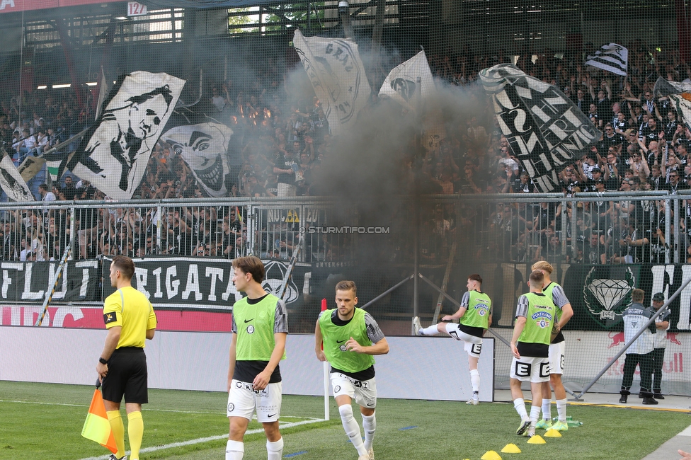 RB Salzburg - Sturm Graz
Oesterreichische Fussball Bundesliga, 30. Runde, FC RB Salzburg - SK Sturm Graz, Stadion Wals-Siezenheim, 21.05.2023. 

Foto zeigt Fans von Sturm
