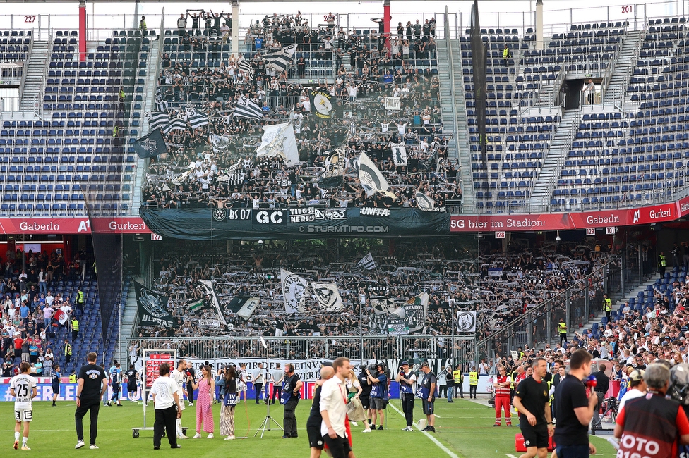 RB Salzburg - Sturm Graz
Oesterreichische Fussball Bundesliga, 30. Runde, FC RB Salzburg - SK Sturm Graz, Stadion Wals-Siezenheim, 21.05.2023. 

Foto zeigt Fans von Sturm
Schlüsselwörter: schals