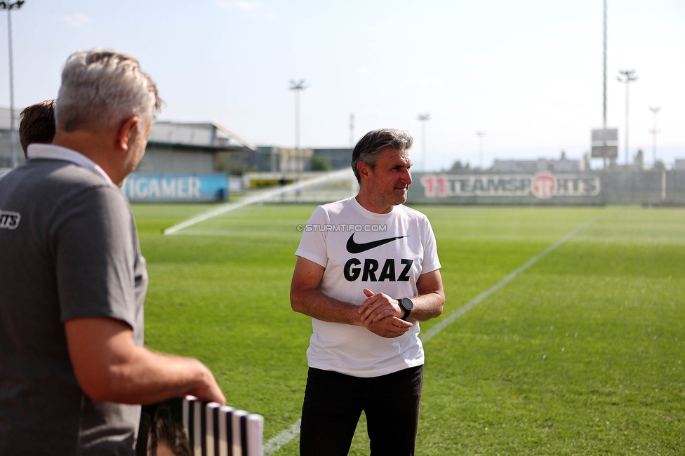 Sturm Damen - Altenmarkt
OEFB Frauen Bundesliga, 17. Runde, SK Sturm Graz Damen - SKV Altenmarkt, Trainingszentrum Messendorf, 27.05.2023. 

Foto zeigt Christian Lang (Cheftrainer Sturm Damen)
