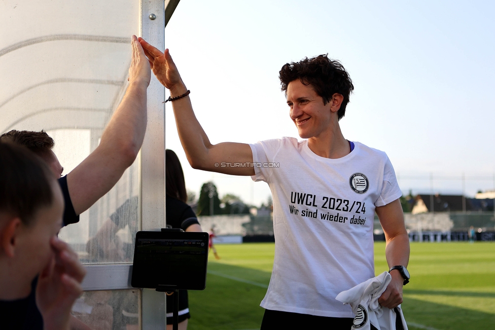 Sturm Damen - Altenmarkt
OEFB Frauen Bundesliga, 17. Runde, SK Sturm Graz Damen - SKV Altenmarkt, Trainingszentrum Messendorf, 27.05.2023. 

Foto zeigt Emily Cancienne (Assistenz Trainer Sturm Damen)
