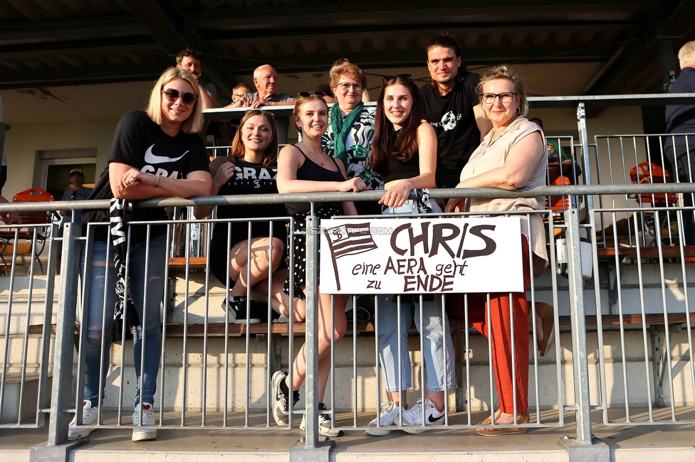 Sturm Damen - Altenmarkt
OEFB Frauen Bundesliga, 17. Runde, SK Sturm Graz Damen - SKV Altenmarkt, Trainingszentrum Messendorf, 27.05.2023. 

Foto zeigt Fans von Sturm
